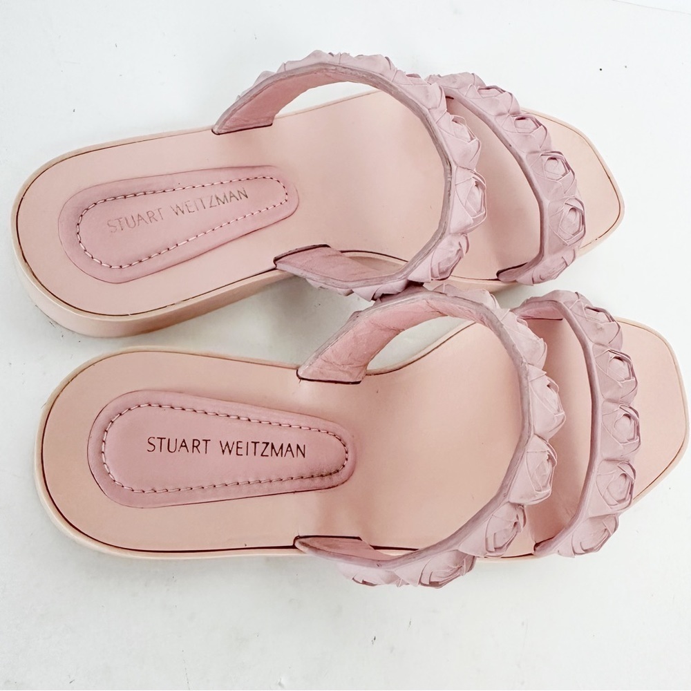 Stuart Weitzman Dusty Rose Rosita Debossed Sandal… - image 5